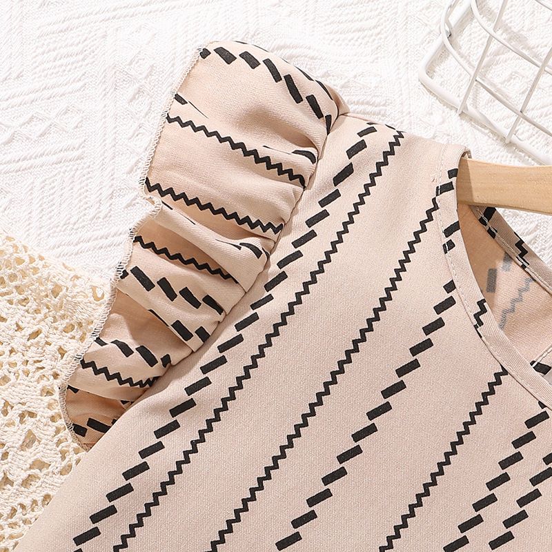 Europe and America Summer new style classy Knitted pattern sleeveless comfortable two-piece set