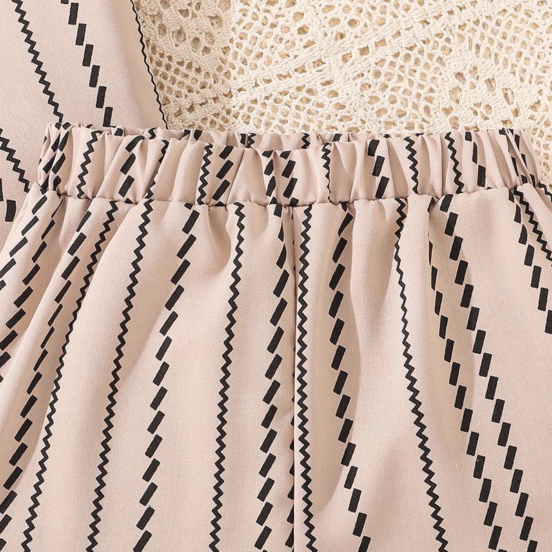 Europe and America Summer new style classy Knitted pattern sleeveless comfortable two-piece set