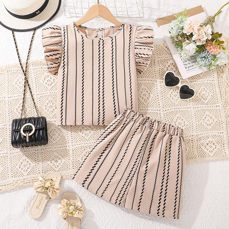 Europe and America Summer new style classy Knitted pattern sleeveless comfortable two-piece set