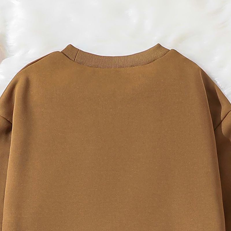 Boys and girls children's daily wear autumn new crewneck long-sleeved hoodie pants kids student casual two-piece set  Clothing Sets