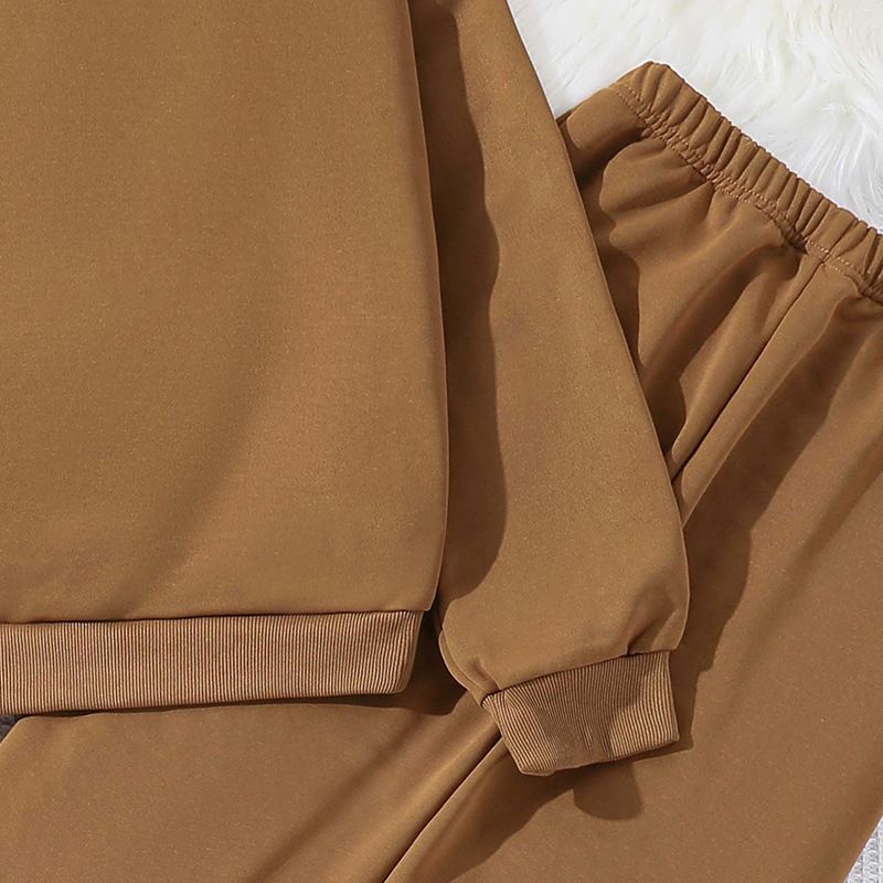 Boys and girls children's daily wear autumn new crewneck long-sleeved hoodie pants kids student casual two-piece set  Clothing Sets