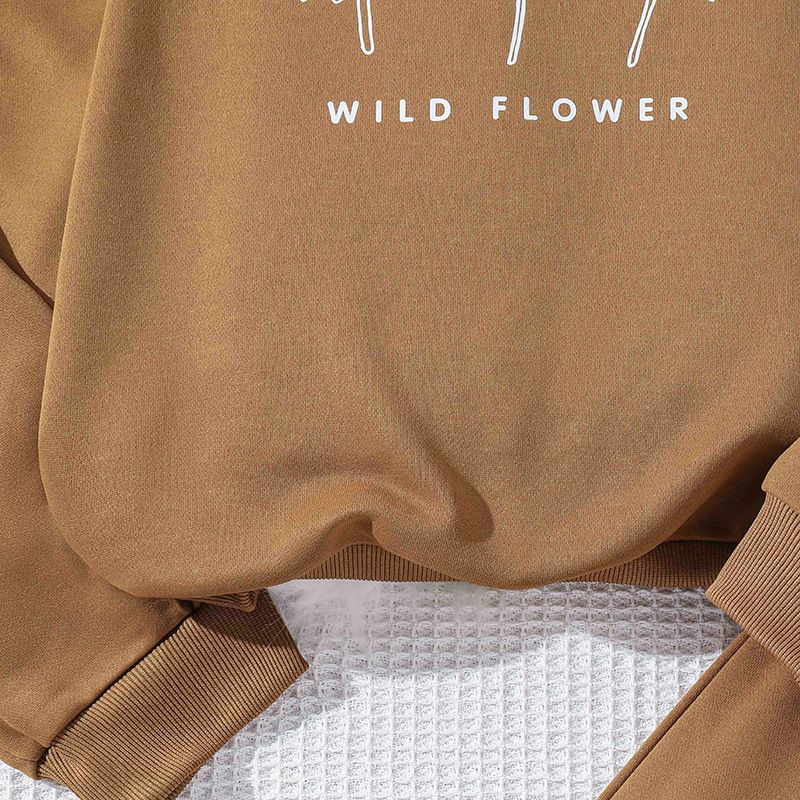 Boys and girls children's daily wear autumn new crewneck long-sleeved hoodie pants kids student casual two-piece set  Clothing Sets