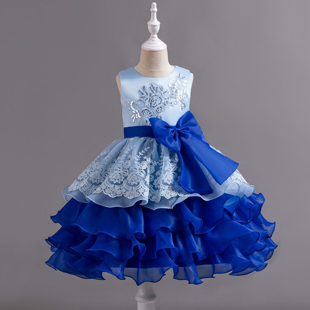 Girls Princess Flower Luxury Party Formal Dresses For Wedding Birthday Tutu Dress Children Elegant Fluffy Clothing for 4-10 Year Dress