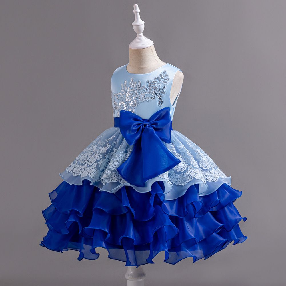 Girls Princess Flower Luxury Party Formal Dresses For Wedding Birthday Tutu Dress Children Elegant Fluffy Clothing for 4-10 Year Dress