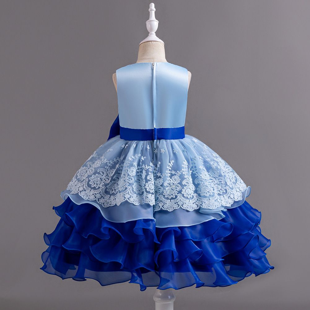 Girls Princess Flower Luxury Party Formal Dresses For Wedding Birthday Tutu Dress Children Elegant Fluffy Clothing for 4-10 Year Dress