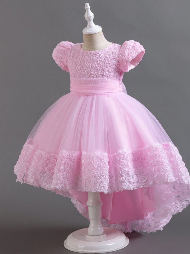 New Red Color Kids Party toddlers party kids clothing children latest dress  Girls Clothing  Dress