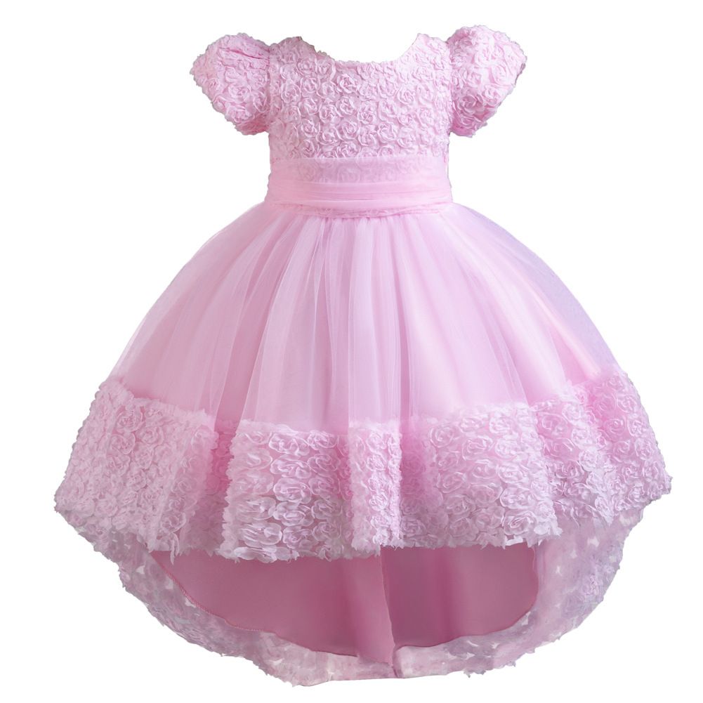 New Red Color Kids Party toddlers party kids clothing children latest dress  Girls Clothing  Dress