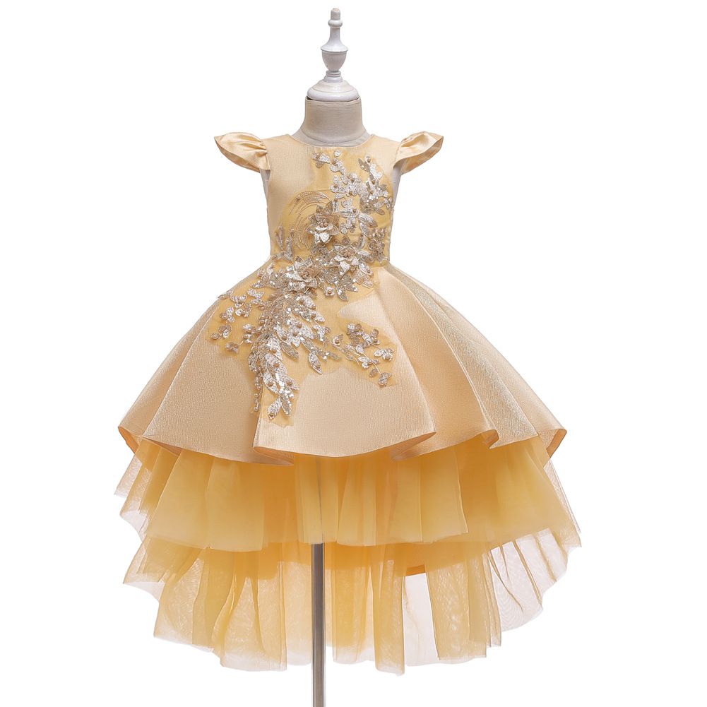 Party Dress Wedding Birthday Kids Christmas Ceremonies Dresses Flowers Sequined Vestidos De Gala Vestido Adolescente 12 Years Dress