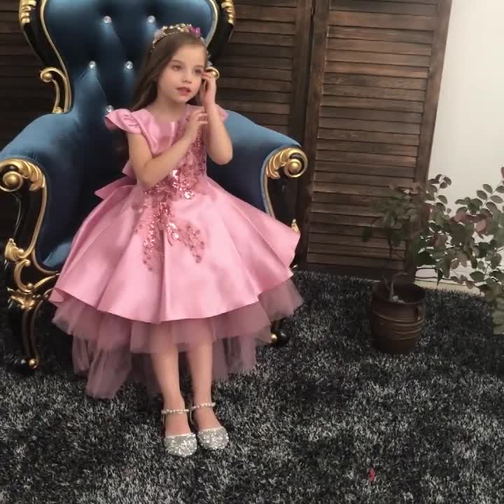 Party Dress Wedding Birthday Kids Christmas Ceremonies Dresses Flowers Sequined Vestidos De Gala Vestido Adolescente 12 Years Dress