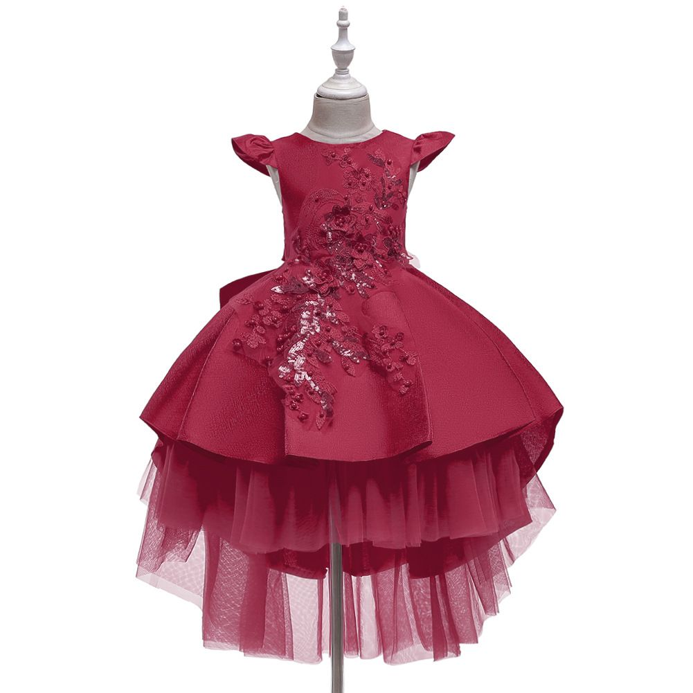 Party Dress Wedding Birthday Kids Christmas Ceremonies Dresses Flowers Sequined Vestidos De Gala Vestido Adolescente 12 Years Dress