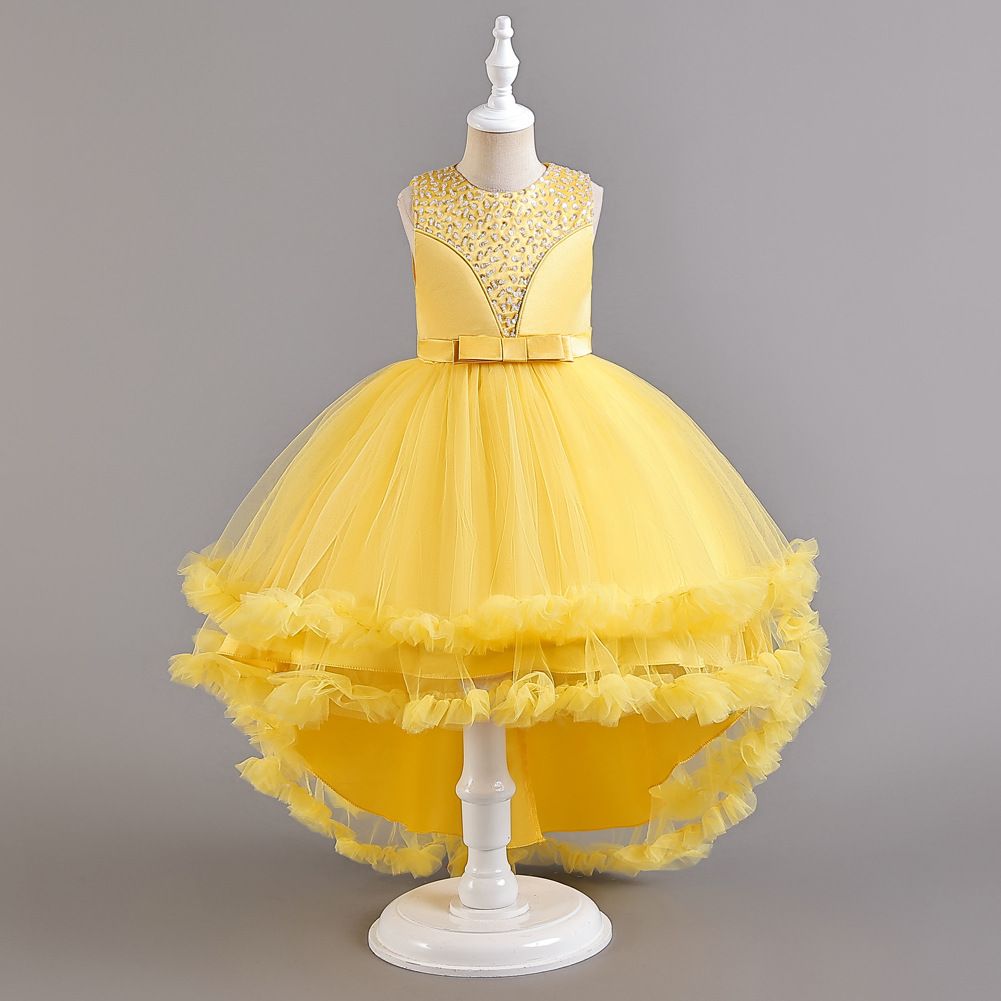 New Glitter Sleeveless Lace Princess Ball Gown cheap customized Trailing wedding kids Flower Girl Dresses