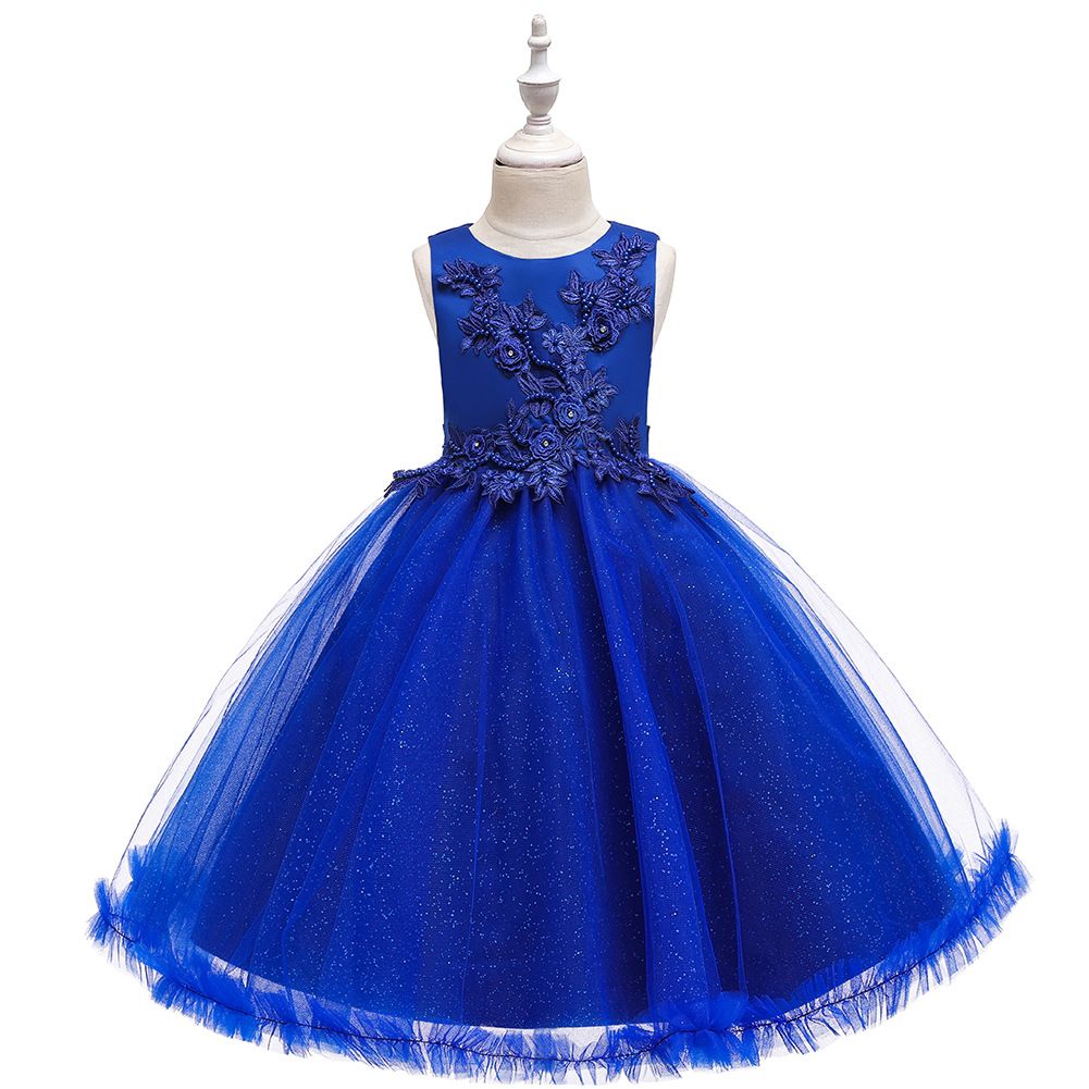 high quality Drop shipping Little Girls Sleeveless Tulle Holiday Christmas Thanksgiving Teenage Flower Girl Dress