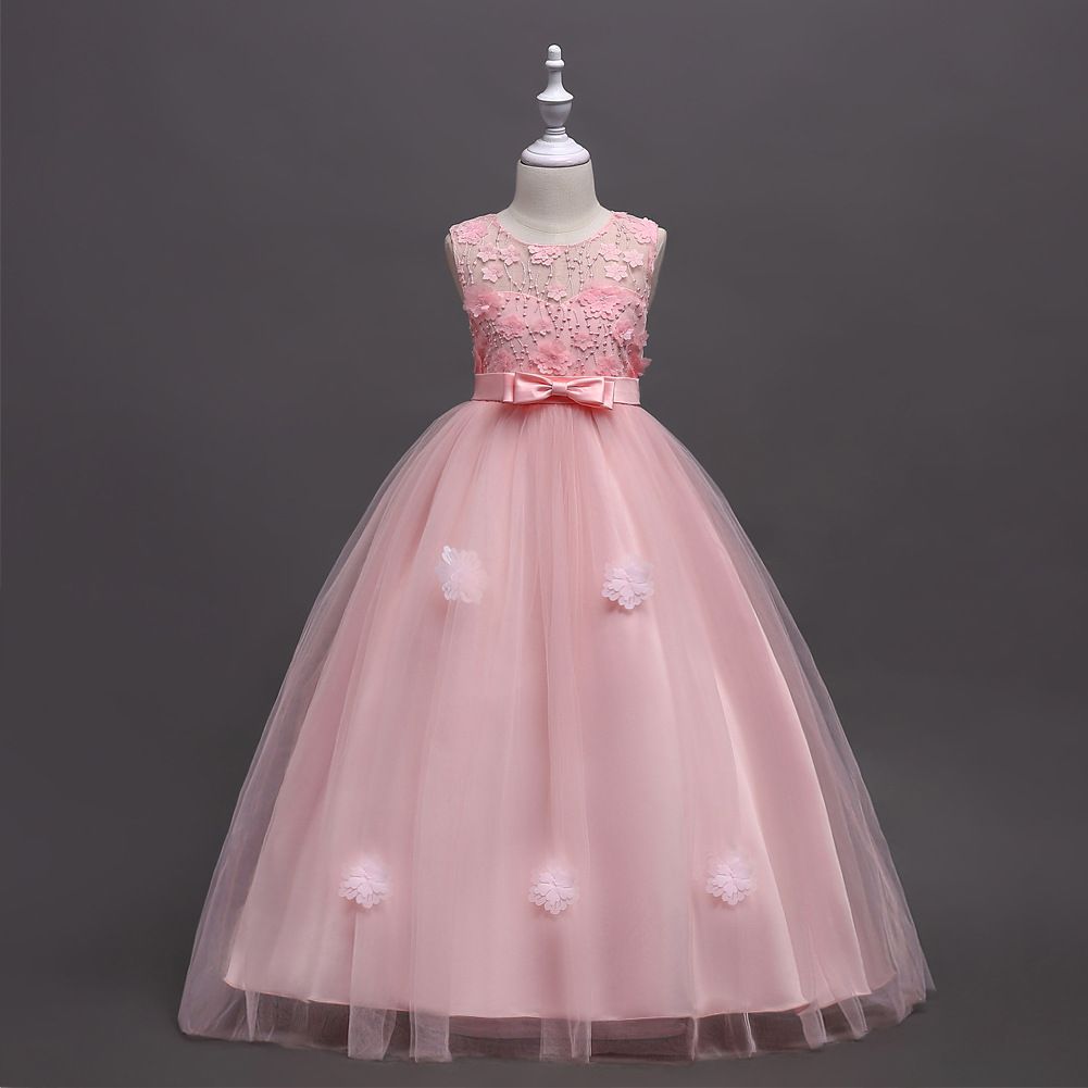 style young girl evening party dress flower girl wedding gown for 3-12yrs elegant Children's graduation dress