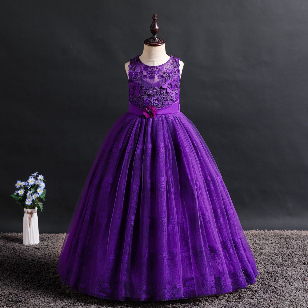 Goodada Garment Summer Fashion Baby Tulle Lovely Beading Dress Kids Birthday Party Fancy Ball Gowns Flower Girl Dresses
