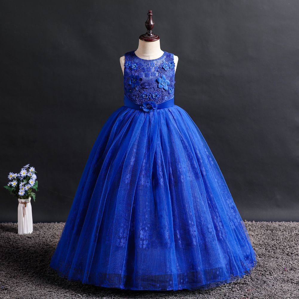 Goodada Garment Summer Fashion Baby Tulle Lovely Beading Dress Kids Birthday Party Fancy Ball Gowns Flower Girl Dresses