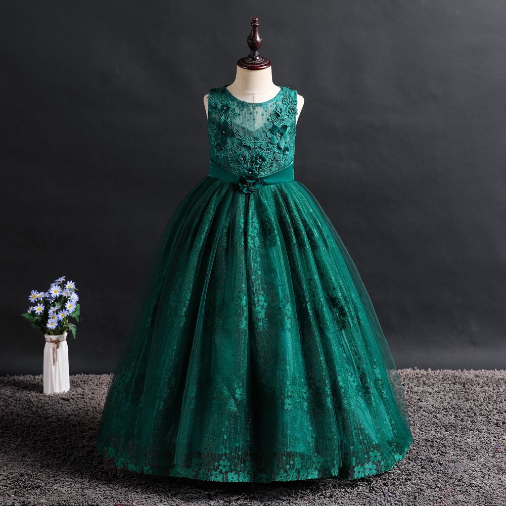 Goodada Garment Summer Fashion Baby Tulle Lovely Beading Dress Kids Birthday Party Fancy Ball Gowns Flower Girl Dresses