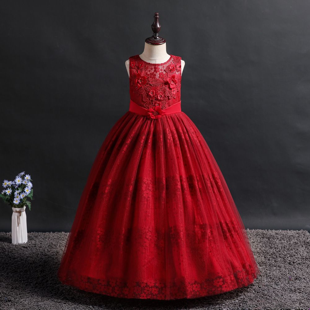 Goodada Garment Summer Fashion Baby Tulle Lovely Beading Dress Kids Birthday Party Fancy Ball Gowns Flower Girl Dresses