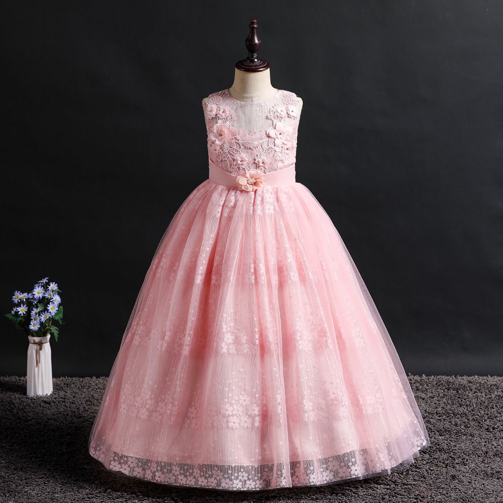 Goodada Garment Summer Fashion Baby Tulle Lovely Beading Dress Kids Birthday Party Fancy Ball Gowns Flower Girl Dresses