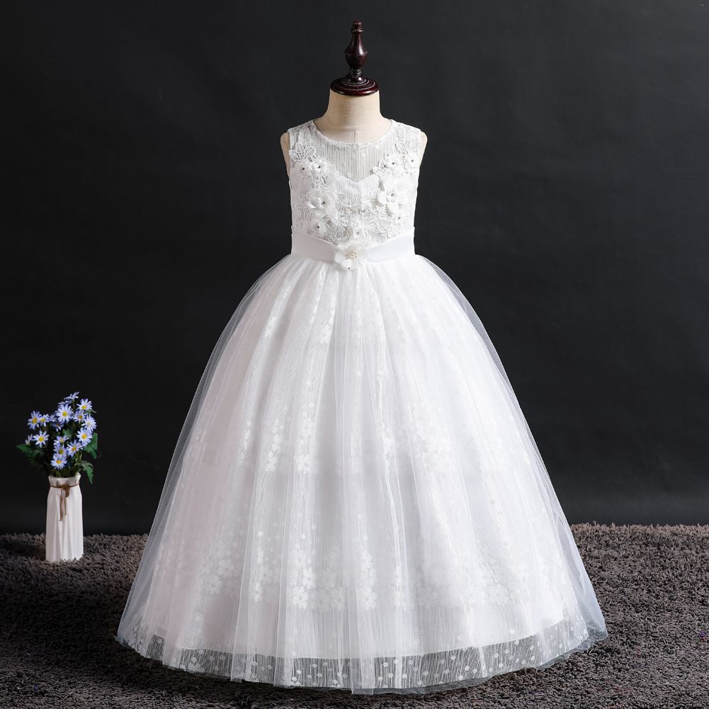 Goodada Garment Summer Fashion Baby Tulle Lovely Beading Dress Kids Birthday Party Fancy Ball Gowns Flower Girl Dresses