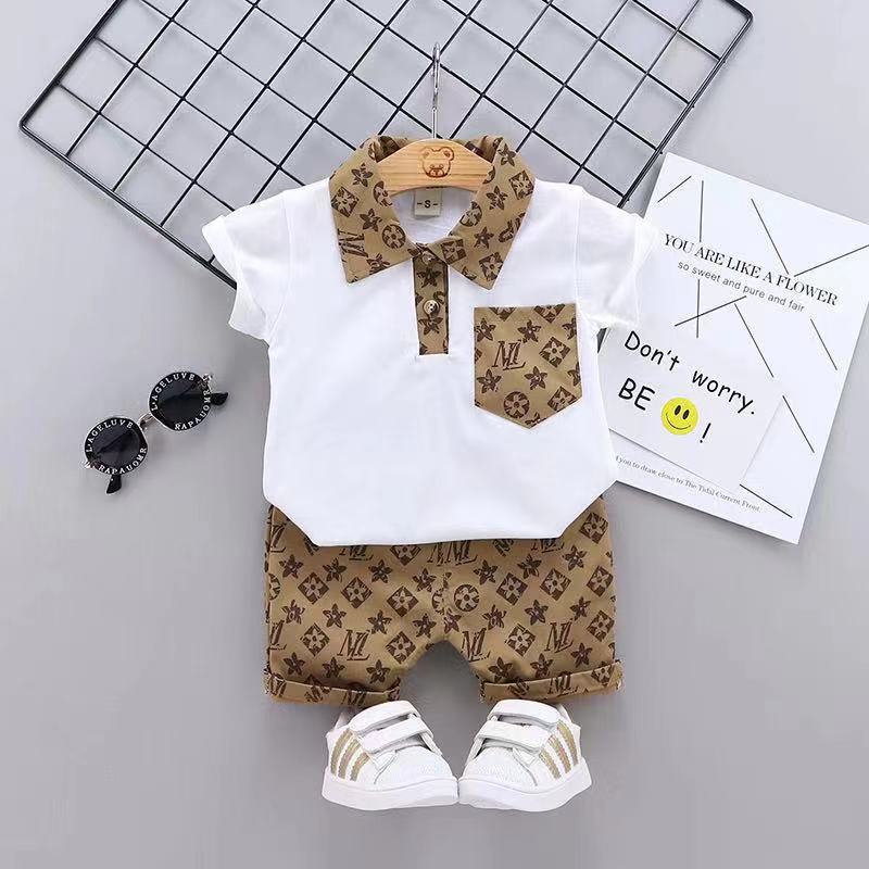 Toddler Boys Summer Clothes Sets Polo T-shirt and Shorts 2 Piece Trendy Kids Clothes Cotton Shorts Outfits  Sets