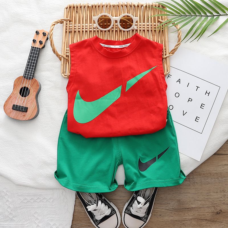 Toddler Infant Clothes Boys Set Clothes Kids Printed Cotton Sleeveless T Shirt Tops Shorts Pants Baby Summer Clothes Sets