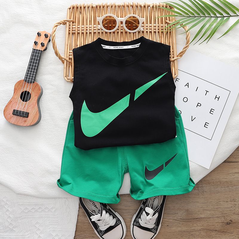 Toddler Infant Clothes Boys Set Clothes Kids Printed Cotton Sleeveless T Shirt Tops Shorts Pants Baby Summer Clothes Sets