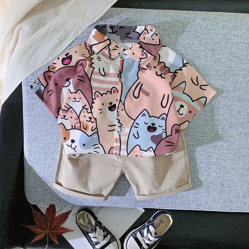 Wholesale 2pieces multi-choice cheap price kid boy children clothes baby boy summer clothing sets