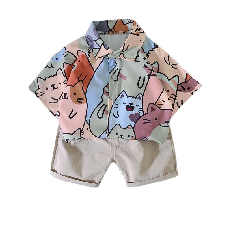 Wholesale 2pieces multi-choice cheap price kid boy children clothes baby boy summer clothing sets
