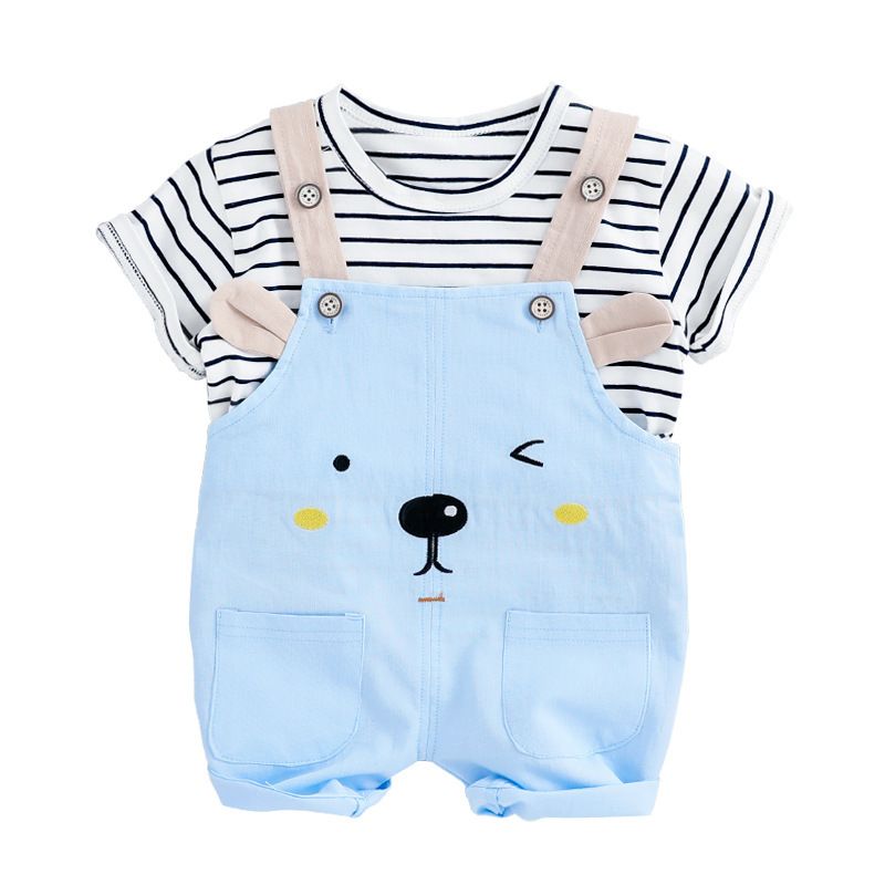 Children Clothes Wholesale Girls Sweater Animal Print Elegant Suspender Pant Sets  Baby Boys Sets