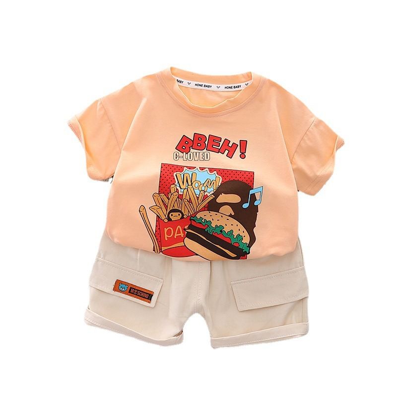 Boys' Summer Short sleeved Set New Children's Summer clothes Fashion and Handsome Short sleeved Set baby clothing Sets