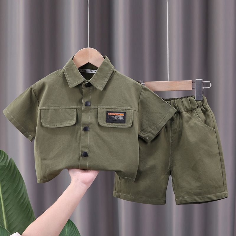 Summer Causal Baby Boy Clothes Sets Children's Short Sleeve Lapel Polo Shirt Shorts 2pcs Suit Boys Set