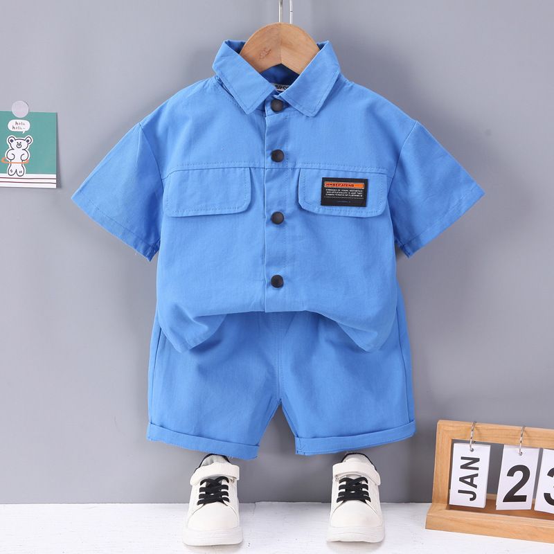 Summer Causal Baby Boy Clothes Sets Children's Short Sleeve Lapel Polo Shirt Shorts 2pcs Suit Boys Set