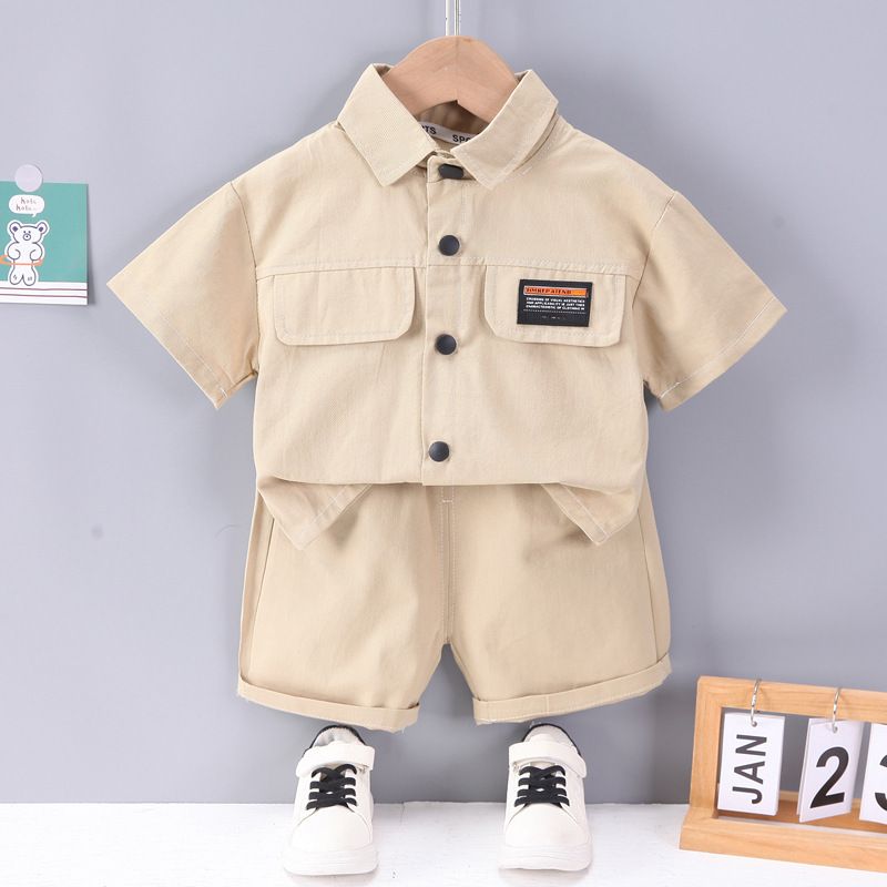 Summer Causal Baby Boy Clothes Sets Children's Short Sleeve Lapel Polo Shirt Shorts 2pcs Suit Boys Set