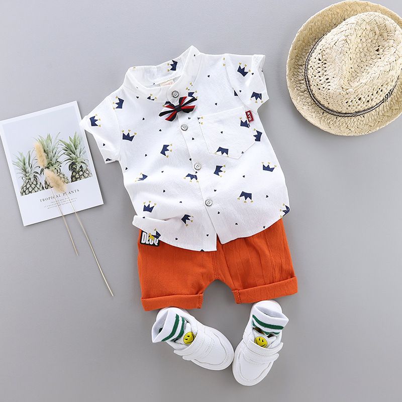 New Summer Children'S Suits Boys Trendy Short Sleeve And Shorts Two-Piece Suits  Sets