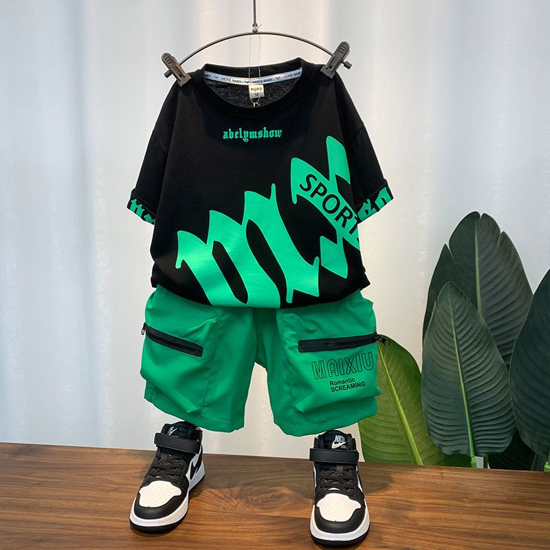 New Summer Baby Clothes for 3 Years Kids Supply Cheap Cartoon Character Outfit Shorts and jeans boys Shorts Sets