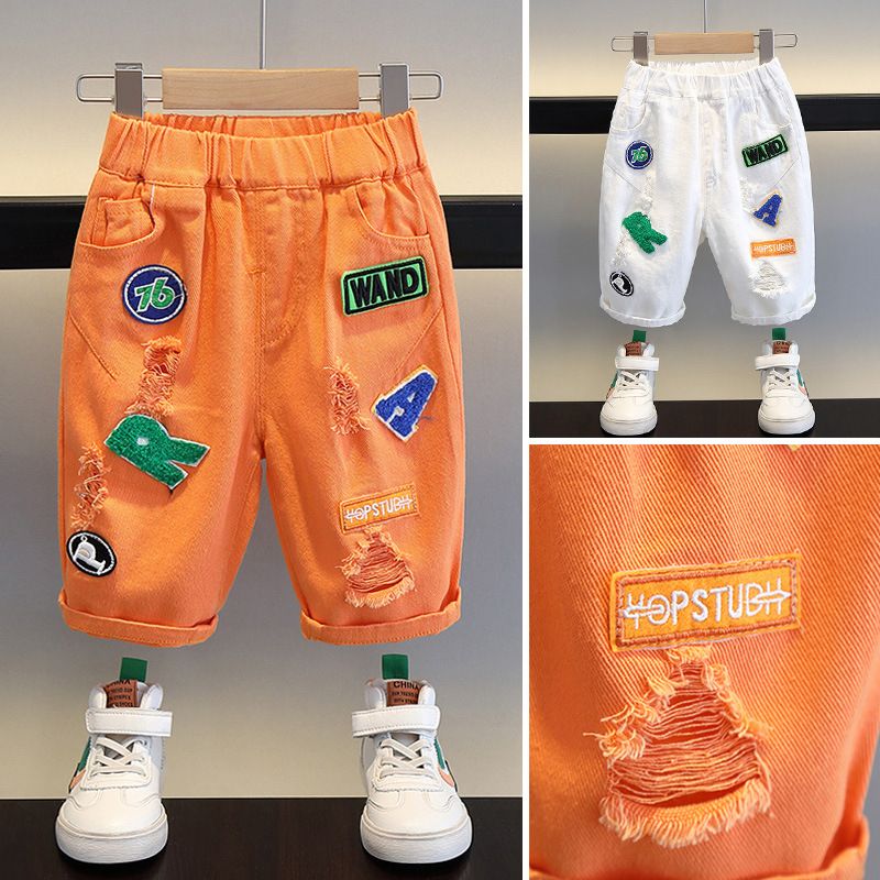 Latest Fashion Top Design Children Denim Pants With Cute Print New Style Children Clothes  Sets