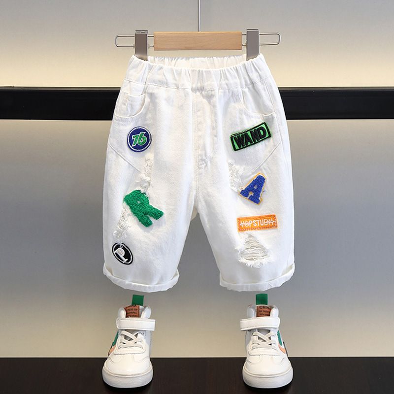 Latest Fashion Top Design Children Denim Pants With Cute Print New Style Children Clothes  Sets