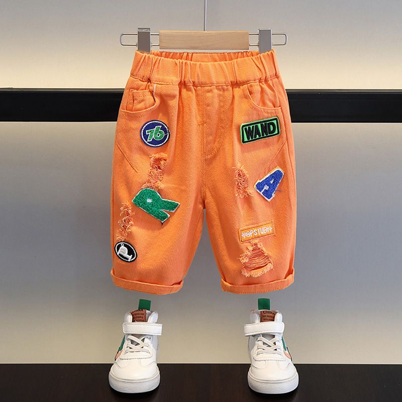 Latest Fashion Top Design Children Denim Pants With Cute Print New Style Children Clothes  Sets