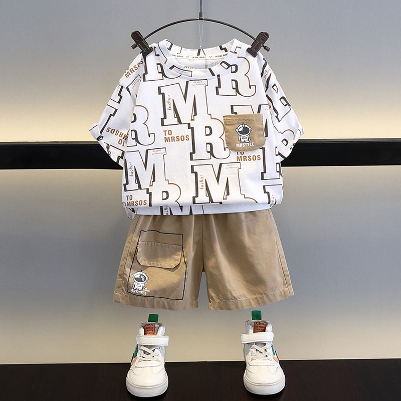 Wholesale Children's Suit Casual Boys Summer Short Sleeve Shorts Cotton 1-5 Years Old Baby Two-piece Sets