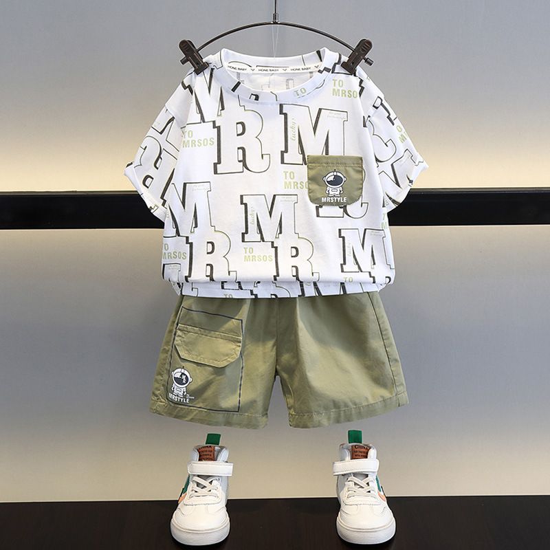 Wholesale Children's Suit Casual Boys Summer Short Sleeve Shorts Cotton 1-5 Years Old Baby Two-piece Sets