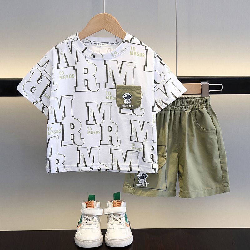 Wholesale Children's Suit Casual Boys Summer Short Sleeve Shorts Cotton 1-5 Years Old Baby Two-piece Sets