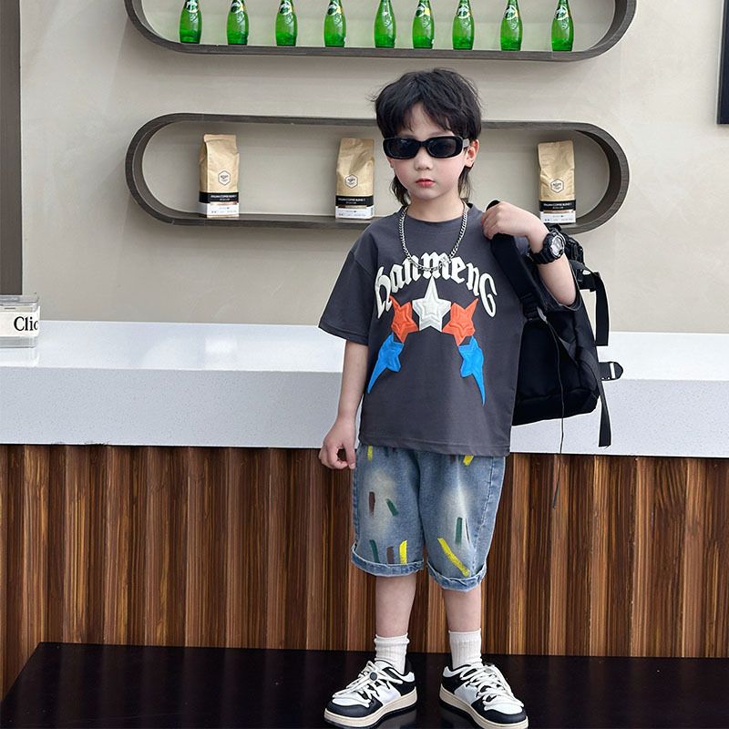 Cheap kids summer shorts suit Children's vest suit cotton girls summer clothes summer boys two-piece wholesale Sets