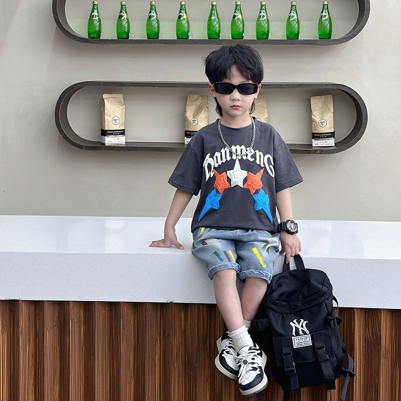 Cheap kids summer shorts suit Children's vest suit cotton girls summer clothes summer boys two-piece wholesale Sets