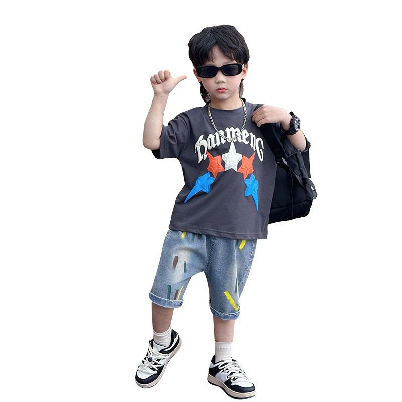 Cheap kids summer shorts suit Children's vest suit cotton girls summer clothes summer boys two-piece wholesale Sets