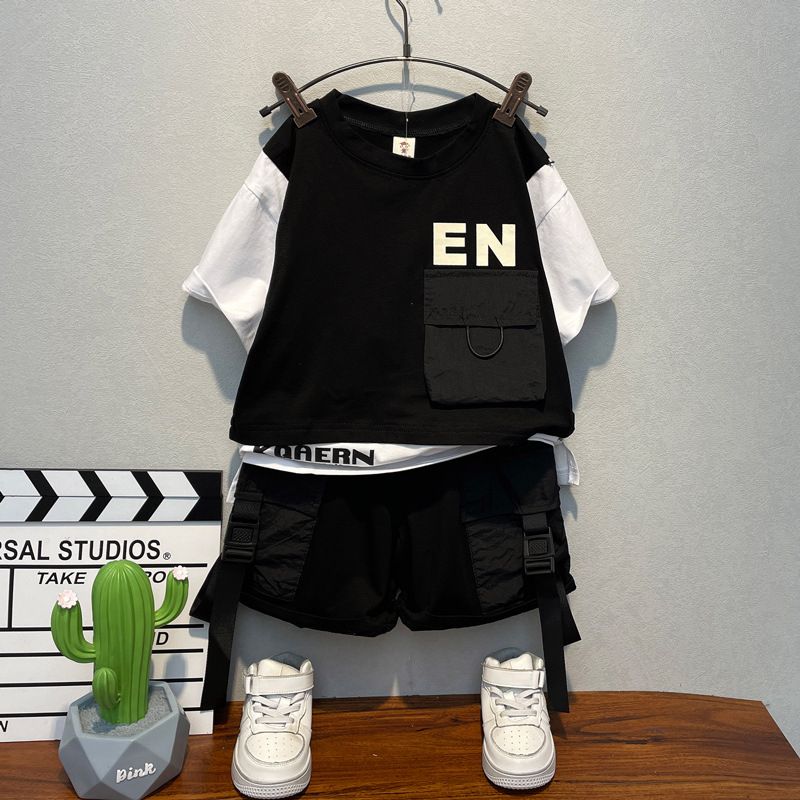 Trendy children's clothing boy's summer suit new summer small children's handsome baby Summer short sleeve clothes Sets