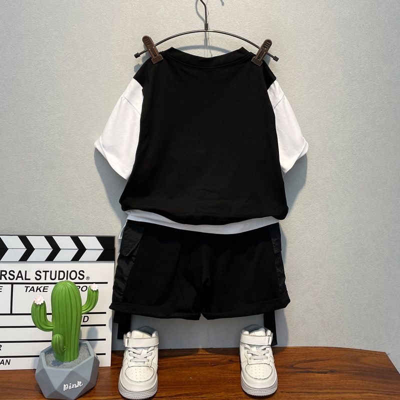 Trendy children's clothing boy's summer suit new summer small children's handsome baby Summer short sleeve clothes Sets