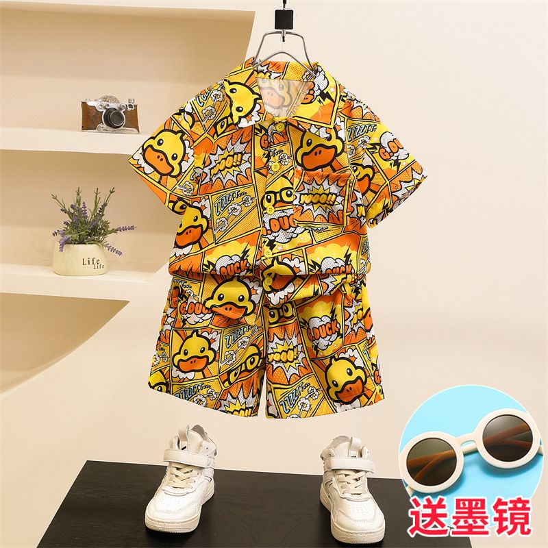 Summer colorful boy clothes set kids wear clothing set summer Clothes  Baby Boys Sets