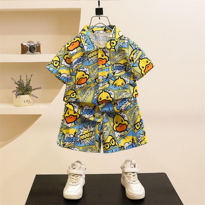 Summer colorful boy clothes set kids wear clothing set summer Clothes  Baby Boys Sets
