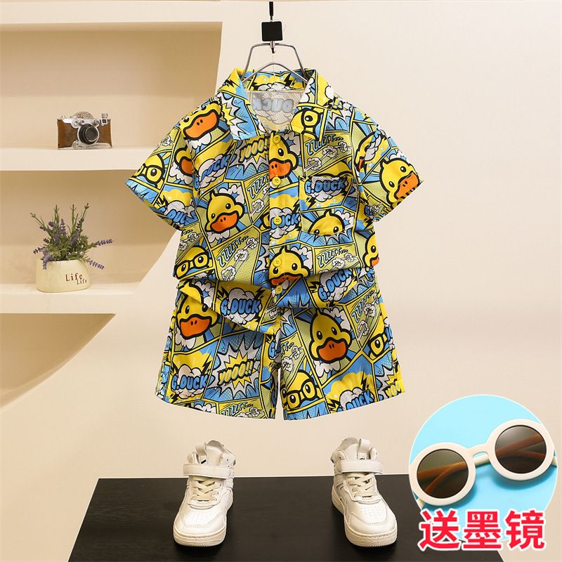 Summer colorful boy clothes set kids wear clothing set summer Clothes  Baby Boys Sets