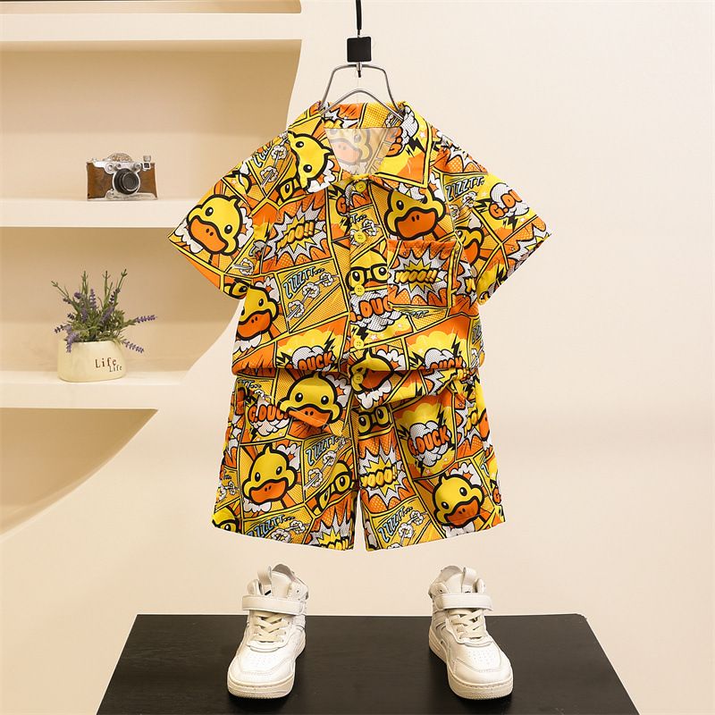Summer colorful boy clothes set kids wear clothing set summer Clothes  Baby Boys Sets